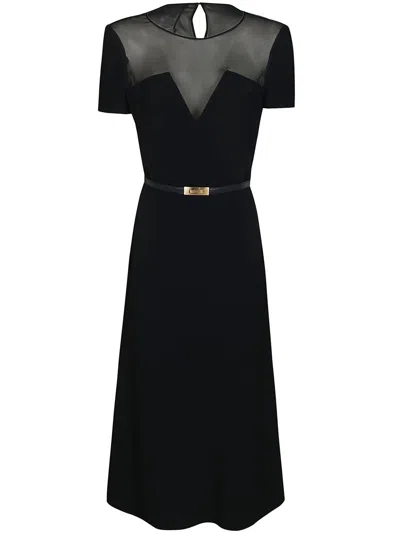 Max Mara Studio Asturie Abito Inserto Tulle In Blue
