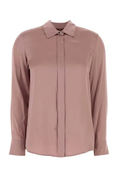 Max Mara Camicia Baden In Raso Stretch Rosa  Donna In Pink