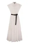 Max Mara Studio Shirt Dress With Ruffles In White