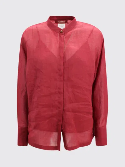 Max Mara Studio Baldi Linen Shirt In Red