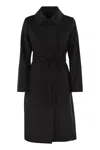 Max Mara Straight-cut Black Coat With Double-button Closure In Black