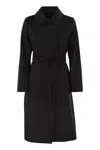 Max Mara Studio Black Wool Bcollag Coat In Black