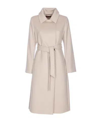 Max Mara Studio Bcollag Belted Long-sleeved Coat In Multi
