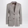 Max Mara Beige Single-breasted Linen Jacket In Gray
