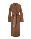 Max Mara Studio Belted Wrap Coat In Cammello Bicolore