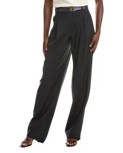 Max Mara Studio Bergamo Wool Long Trouser In Black