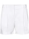 Max Mara White Stretch Cotton Shorts In White