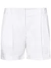 Max Mara White Stretch Cotton Shorts In White