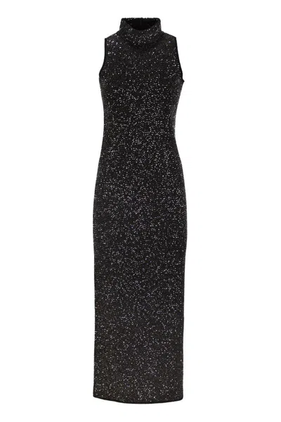 Max Mara Berlina Sequined Maxi Dress In Silver