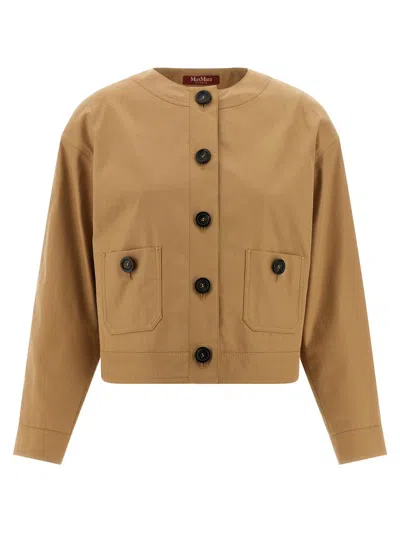 Max Mara Biavo Puffer Jackets Beige In Brown