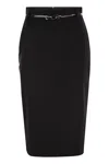 Max Mara Studio Black Wool Ginseng Skirt In Black