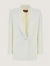 Max Mara Giacca Furetto In Misto Triacetato Bianco Donna In White
