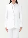 Max Mara Studio Yuppy Single-breasted Long-sleeved Blazer In White