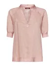 Max Mara Blusa In Garza Ramiè Rosa In Pink