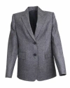 Max Mara Studio Blue Front Flap Pocket Jacket In Gray
