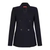 Max Mara Studio Blue Virgin Wool Jacket In Blue