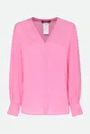 Max Mara Studio Woman Top Fuchsia Size 12 Silk In Rosa