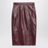Max Mara Studio Bordeaux Pencil Skirt In Nappa