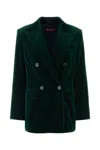 Max Mara Studio Bottle Green Stretch Velvet Blazer