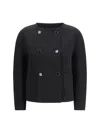 Max Mara Studio Boxy Cady Blazer In Black