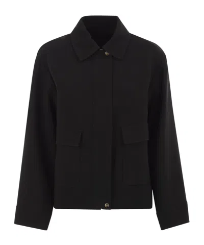Max Mara Studio Boxy Fit Jacket In Black