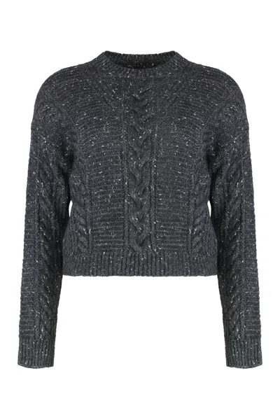 Max Mara Studio Boxy Sweater In Alpaca Blend In Gray