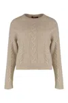 Max Mara Studio Boxy Sweater In Blended Alpaca In Brown