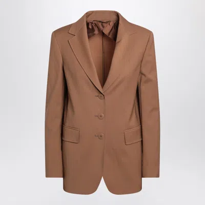 Max Mara Studio Single Breasted Jacket In Hazelnut Colour In Brown