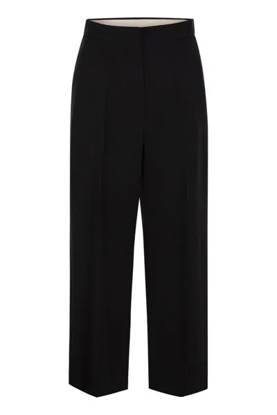Max Mara High Waist Wide Leg Trousers In Black
