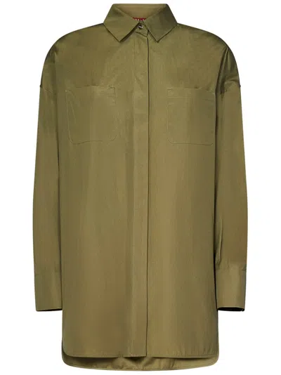Max Mara Studio Button In Green