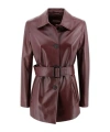 Max Mara Studio Button-up Belted Jacket In Brown