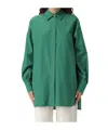 Max Mara Studio Button-up Long-sleeved Shirt In Green
