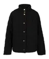 Max Mara Studio Button-up Puffer Jacket In Black