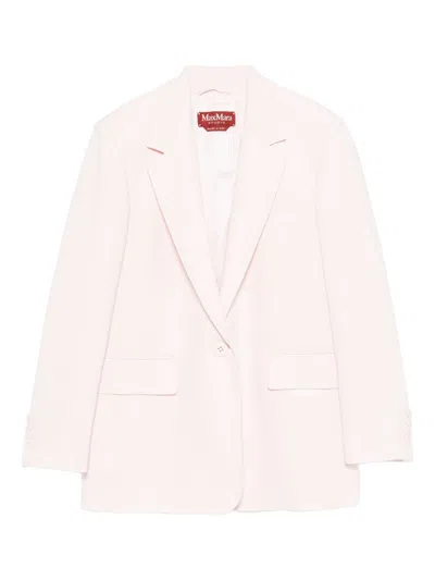 Max Mara Studio Cady Blazer With Vertical Side Stitching And Welt Pockets In Rosa