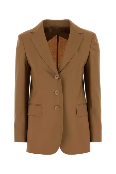 Max Mara Studio Camel Wool Blend Nice Blazer
