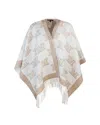 Max Mara All-over Logo Patterned Fringed Edge Cape In Toni Neutri