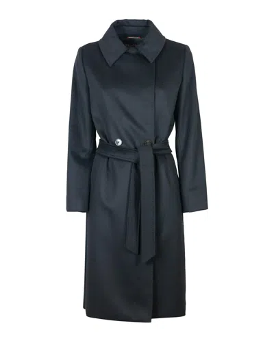 Max Mara Black Bcollag Coat In Blue