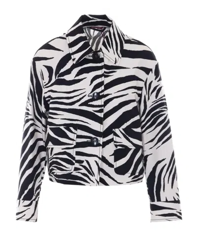 Max Mara Studio Carabo Zebra Printed Jacket In Animal Print
