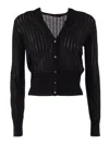 Max Mara Studio Nogara Wool And Silk Cardigan With Sequins In Black