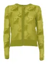 Max Mara Alvaro Lime Green Cardigan In Green