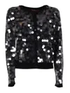 Max Mara Studio Necton Sequin Embellished Knit Cardigan In Black
