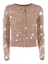 Max Mara Sequin Embellished Cardigan In Pink