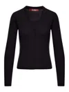 Max Mara Potus Ribbed V-neck Cardigan In Black