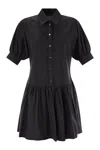 Max Mara Studio Caronte Poplin Chemisier Dress In Black