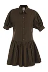 Max Mara Lapel Short Sleeve Dress In Brown