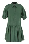 Max Mara Lapel Short Sleeve Dress In Green