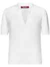 Max Mara V-neck Knitted Polo Shirt In White