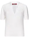 Max Mara V-neck Knitted Polo Shirt In White