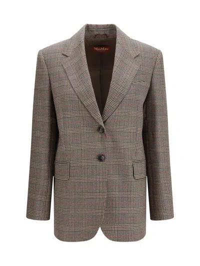 MAX MARA MAX MARA STUDIO CHECKED WOOL BLAZER