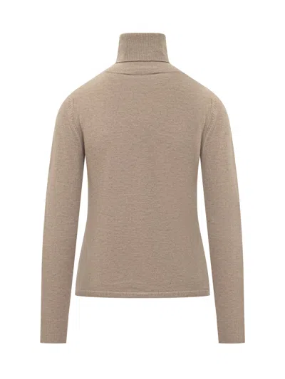 Max Mara Studio Chic Dolcevita Wool Sweater In Cacha Mel